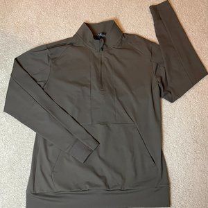 Alphalete Mens Green Long Sleeve Compression Quarter Zip Size Large